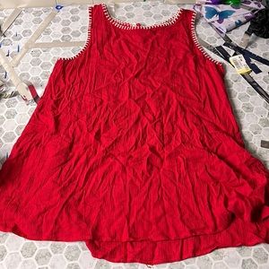 JW Style Small Red White Stitching Tank Top